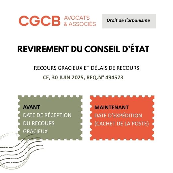 URBANISME – EXPEDITION RECOURS GRACIEUX – CE 494573