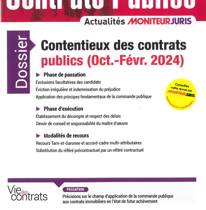 CONTRATS PUBLICS – Me ALDIGIER – Me BARNIER – Me PELISSIER